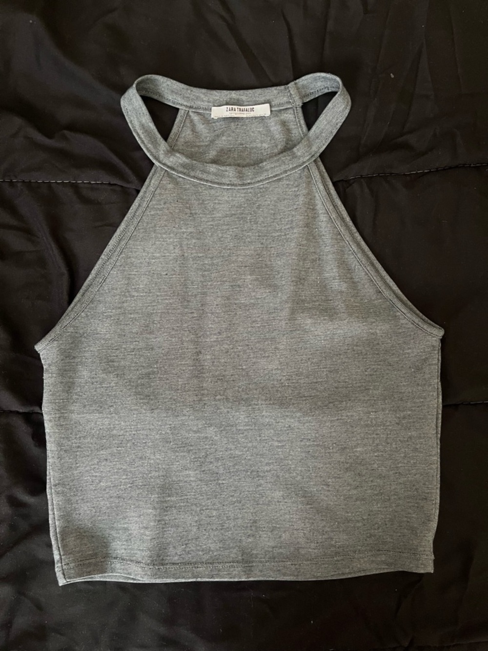 Zara Gray Halter Crop Tank